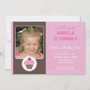 FOTO BIRTHDAY PARTY ERSUCHT: cupcake 3L Einladung