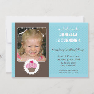 FOTO BIRTHDAY PARTY ERSUCHT: cupcake 6L Einladung