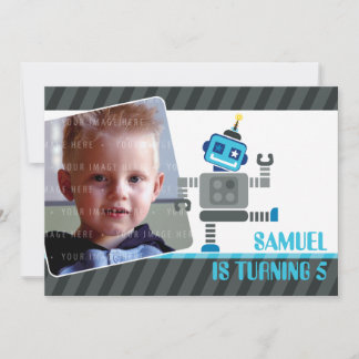 FOTO BIRTHDAY PARTY ERSUCHT: Roboter tanzen 4L Einladung