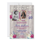 Foto Birthday Party Floral Lila Holz 2 Bilder