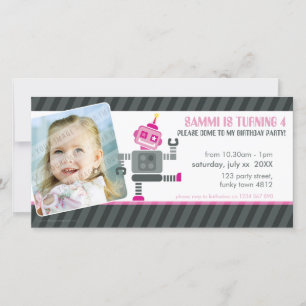 FOTO BIRTHDAY PARTY INVITE :: Roboter tanzen 5L