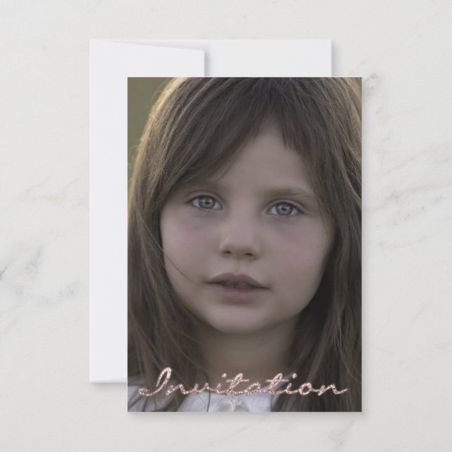 Foto Birthday Party Rose Gold Glitzer Einladung (Rückseite)