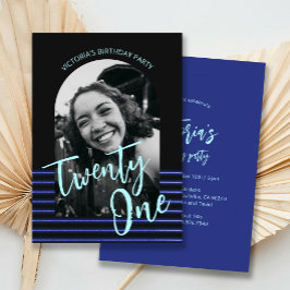Foto "Black and Blue Arch" 21. Geburtstag Party Einladung