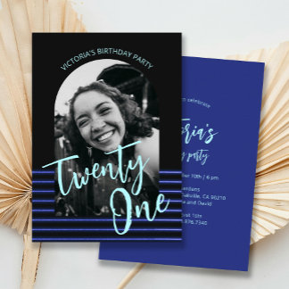 Foto "Black and Blue Arch" 21. Geburtstag Party Einladung