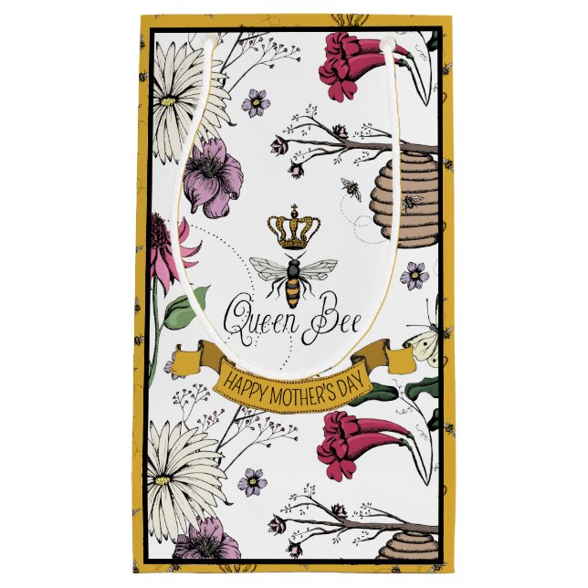 Foto "Black and Gold Queen Bethers Day" Kleine Geschenktüte (Vorderseite)