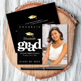 Foto Black Gold Cap Abschluss Einladung