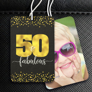 Foto Black Gold Foil 50 Fabelous Geburtstag Custom Autolufterfrischer