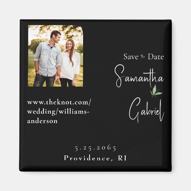 Foto Black Wedding Save the Date Magnet (Vorne)