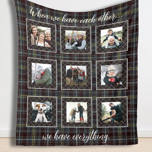 Foto Blanket der Familie Rustikales Patchwork Kari Fleecedecke