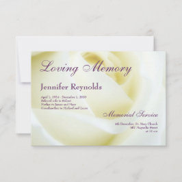 Foto Bläserweiße Rose Beerdigung oder Gedenkfeier Ankündigung