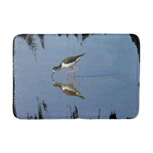 Foto Blaues Wasser - Kunst in Schwarz-Weiß-Bird Badematte