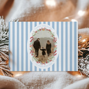 Foto Blaugestreifter Beerenkranz Weihnachten