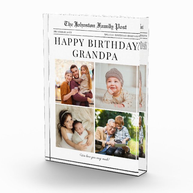 Foto Block, Zeitungsfoto Collage für Opa (Rechts)