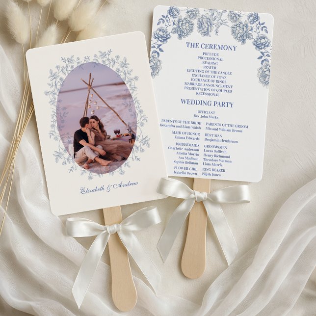 Foto Blue Chinoiserie Botanische Hochzeit Fächer (Von Creator hochgeladen)