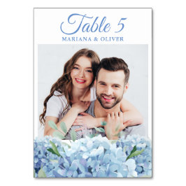 Foto Blue Hydrangea Hochzeit Tischnummer