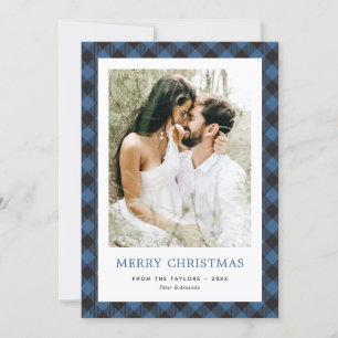 Foto Blue Kariert Newlyweds Frohe Weihnachten