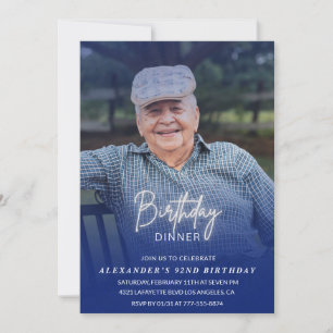 Foto Blue Shadow Geburtstag Abendessen 92. Geburts Einladung