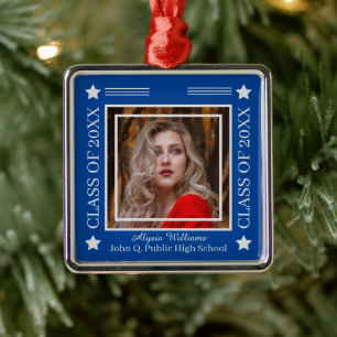 Foto Blue   Silver Class Year Abschluss Ornament Aus Metall