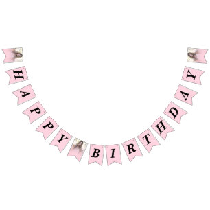 Foto Blush Pink Verlauf Alles Gute zum Geburtstag Wimpelkette