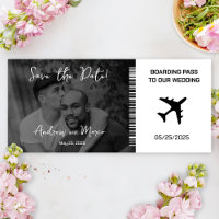 Foto Boarding Pass Wedding Save the Date