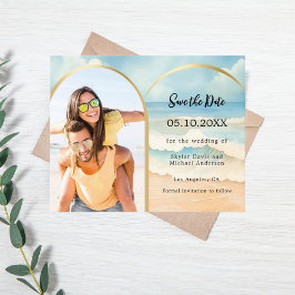 Foto Bogen Beach Hochzeit Save the Date Karte
