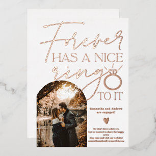 Foto-Bogen-Verlobung für Forellen weiß Folieneinladung