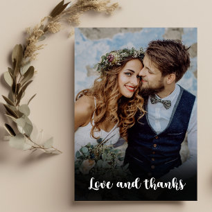 Foto Boho Chic Retro Farbige Florale Hochzeit Dankeskarte