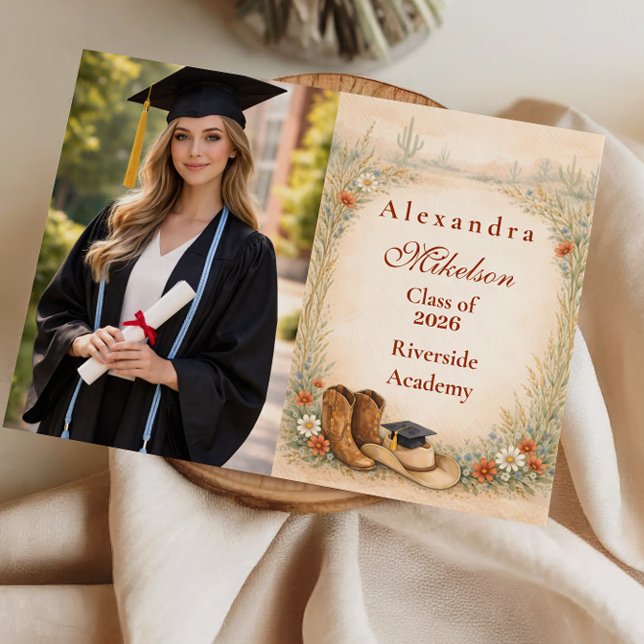 Foto Boho Cowgirl Abschlussfeier Ankündigung (Von Creator hochgeladen)