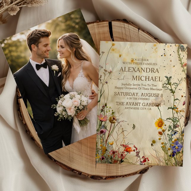 Foto Boho Herbst Wildblumen Hochzeit Einladung (Von Creator hochgeladen)