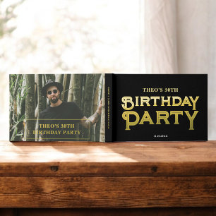 Foto Bold Retro Schwarz Geburtstag Gästebuch