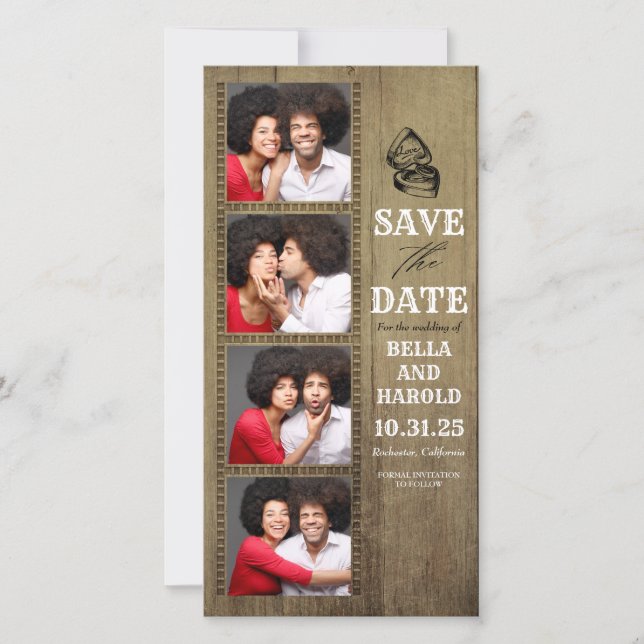 Foto Booth betrachtet Rustikales Land Save the Dat Save The Date (Vorderseite)