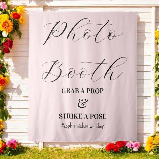 Foto Booth Blush Pink Wedding Wandteppich (Von Creator hochgeladen)