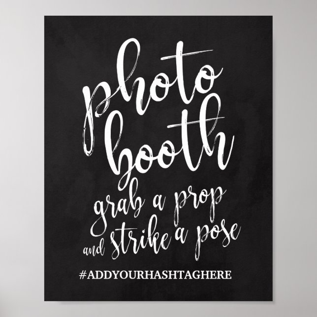 Foto Booth Chalkboard 8x10 Wedding Sign Poster (Vorne)