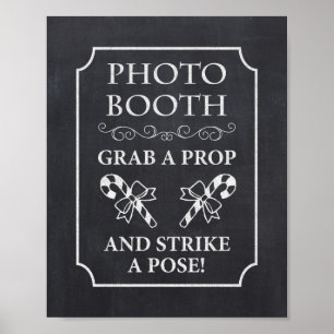 Foto Booth Christmas Winter Chalkboard Sign Poster