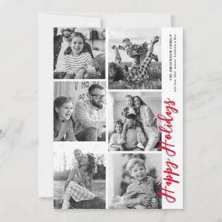 Foto Booth Holiday Card - Candy Cane Red Feiertagskarte