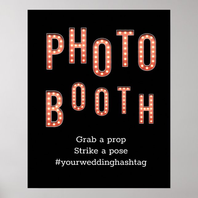 Foto Booth Marquee Letters Wedding Sign Poster (Vorne)