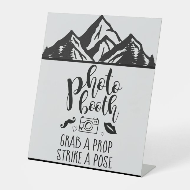 Foto Booth packen Sie eine Prop Custom Mountains W Sockelschild (Vorderseite)