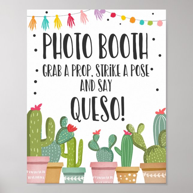 Foto Booth Prop Cactus Fiesta Party Table Sign Poster (Vorne)