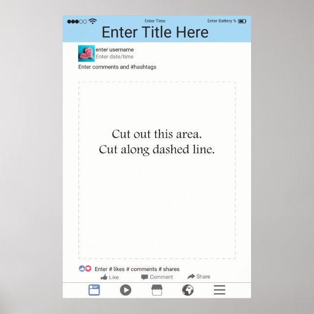 Foto Booth Prop Frame Poster Social Media (Vorne)