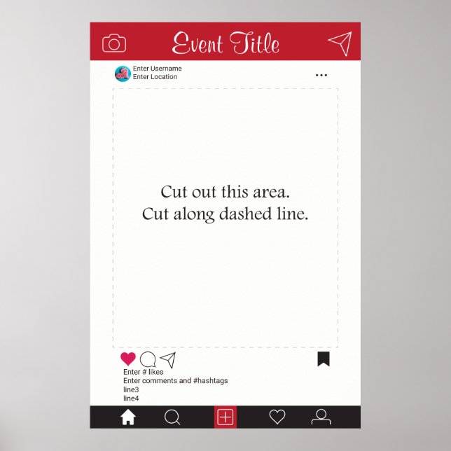 Foto Booth Prop Frame Poster Social Media Design (Vorne)