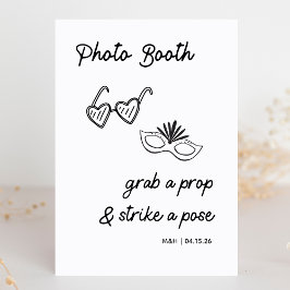 Foto Booth Prop Modernes Minimalistisches Hochzeit