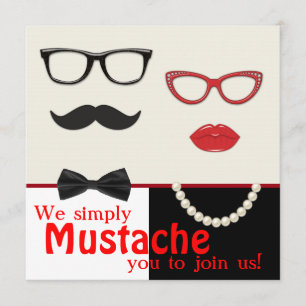 Foto Booth Prop Mustache Geburtstagsparty Einladung