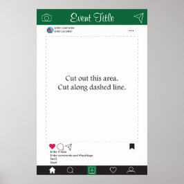 Foto Booth Prop Rahmen Poster Grün Schwarz