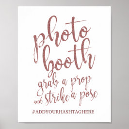 Foto Booth Rose Gold Glitzer 8x10 Hochzeitssing Poster