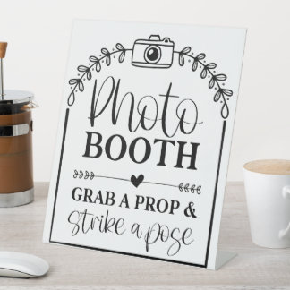 Foto Booth schnappen einen Prop & Strip eine Pose Sockelschild