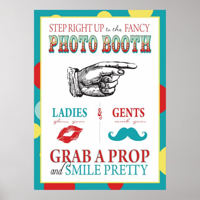 Foto Booth Sign Carnival Circus Geburtstag R Poster (Vorne)