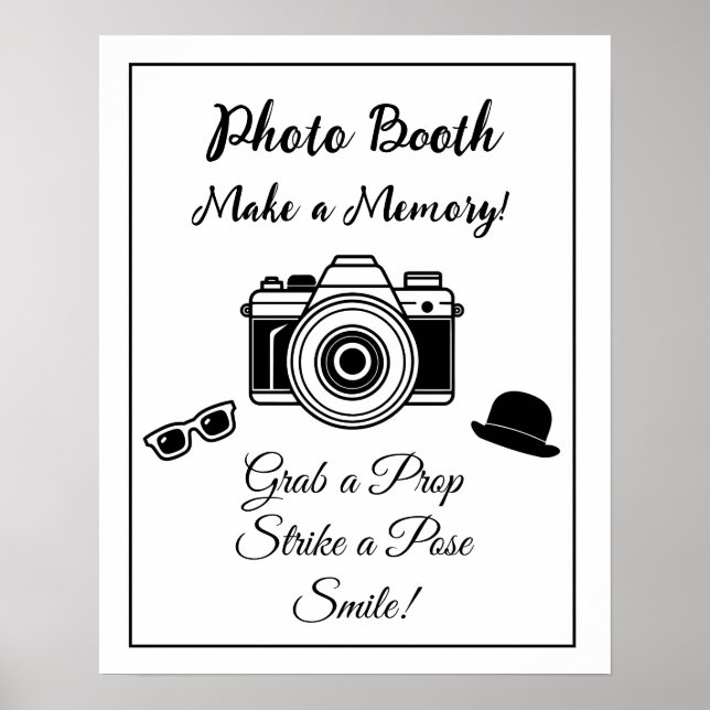 Foto Booth Sign for Wedding Poster (Vorne)