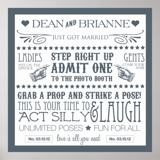 Foto Booth Signage (40x40) Poster (Vorne)