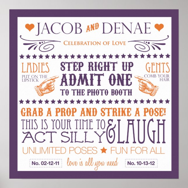 Foto Booth Signage Poster (Vorne)