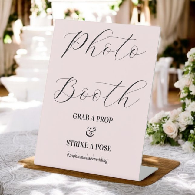 Foto Booth Wedding Blush Pink Sockelschild (Von Creator hochgeladen)